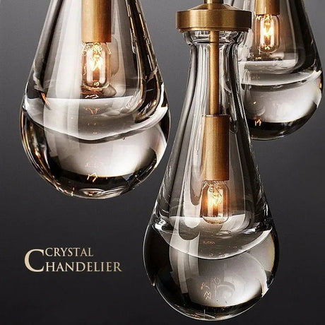Modern American Light Luxury Crystal Water Drop Chandelier - Hans Lumiere
