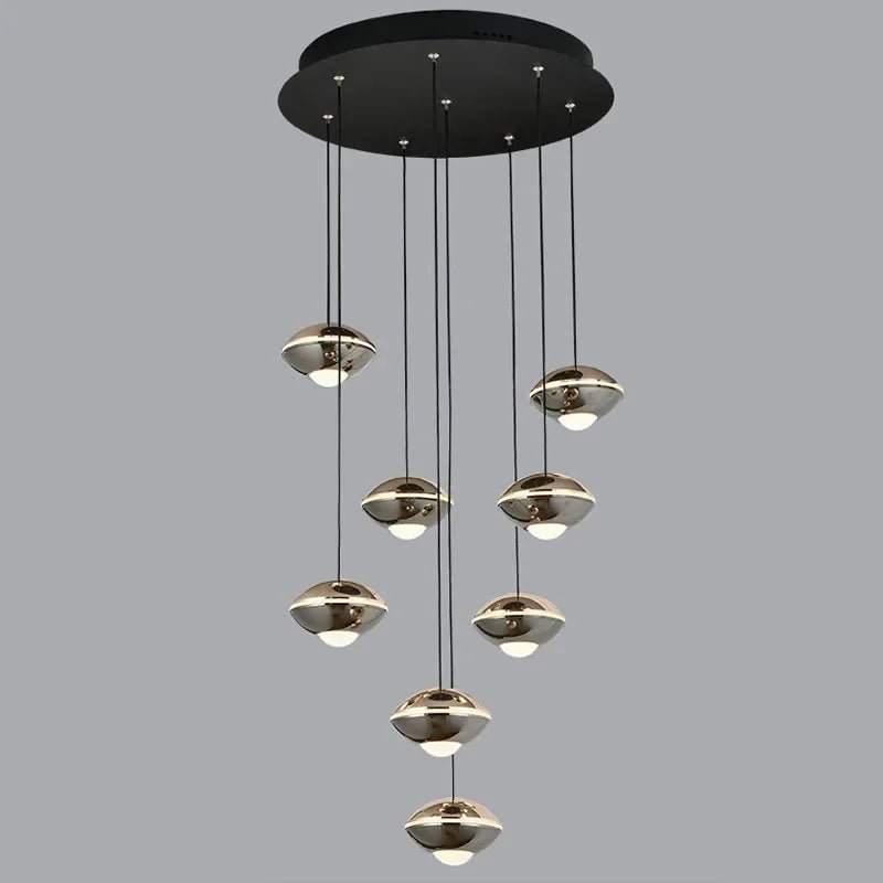 Modern Black Ball Long Hanging Aluminum LED Chandelier - Hans Lumiere