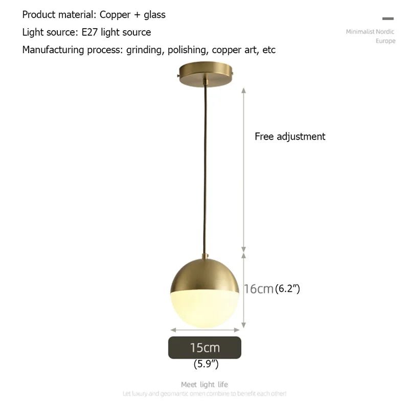 Modern Copper Pendant Lights - Hans Lumiere