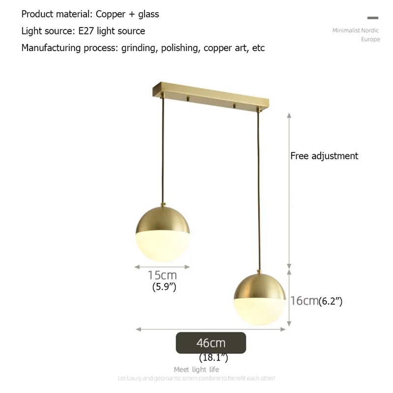 Modern Copper Pendant Lights - Hans Lumiere