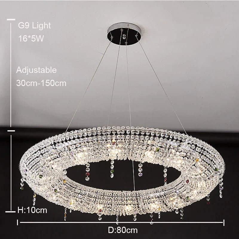 Modern Crystal LED Suspension Chandeliers Lighting - Hans Lumiere