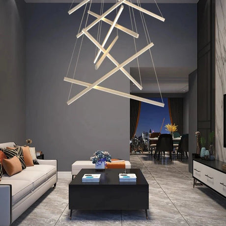 Modern Duplex Architecture Black LED Chandelier - Hans Lumiere