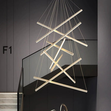 Modern Duplex Architecture Black LED Chandelier - Hans Lumiere