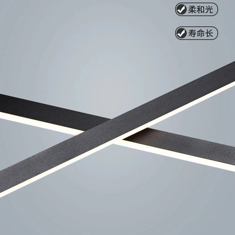 Modern Duplex Architecture Black LED Chandelier - Hans Lumiere