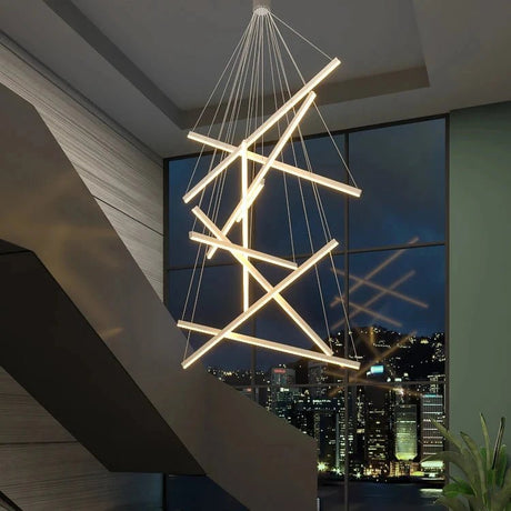 Modern Duplex Architecture Black LED Chandelier - Hans Lumiere