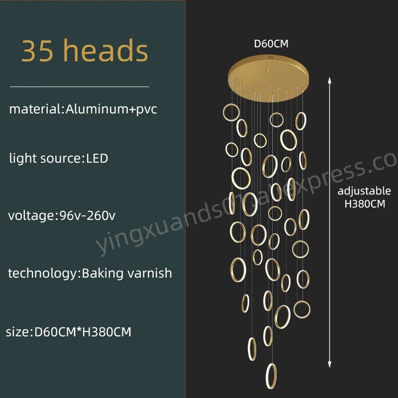 Modern Duplex Staircase Pendant Hanging Lamp - Hans Lumiere