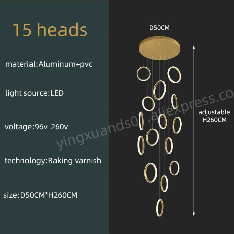 Modern Duplex Staircase Pendant Hanging Lamp - Hans Lumiere