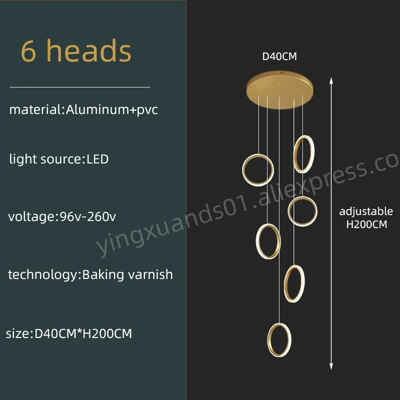 Modern Duplex Staircase Pendant Hanging Lamp - Hans Lumiere