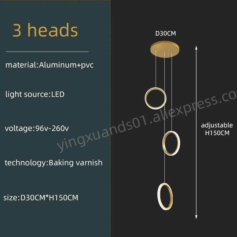 Modern Duplex Staircase Pendant Hanging Lamp - Hans Lumiere