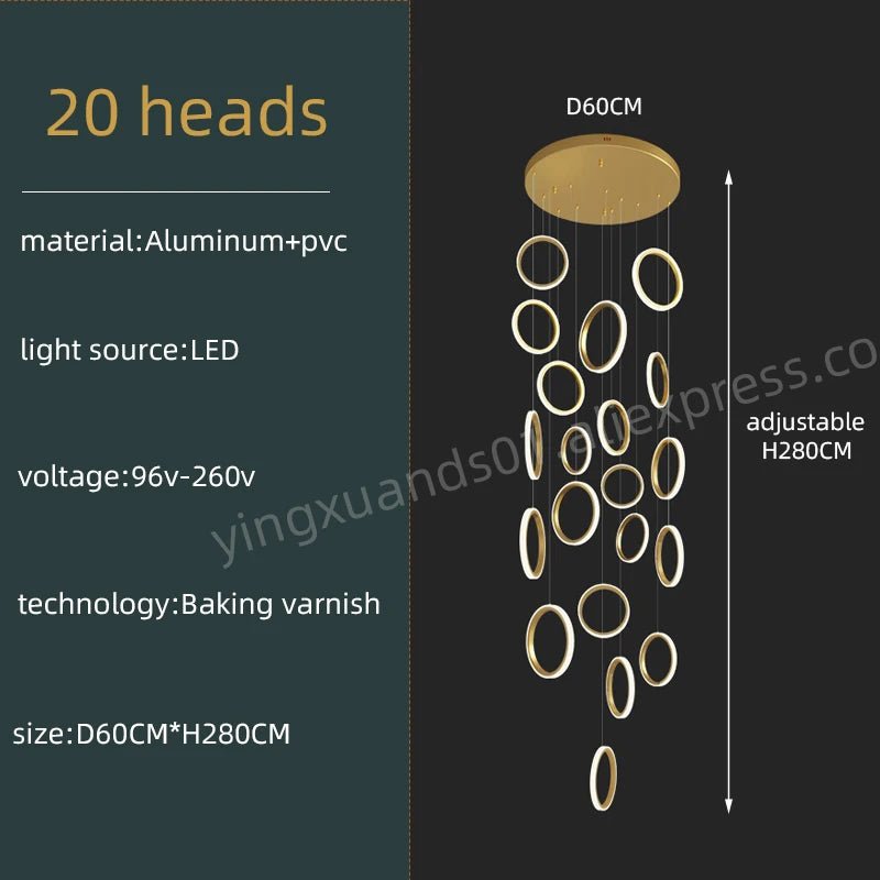 Modern Duplex Staircase Pendant Hanging Lamp - Hans Lumiere
