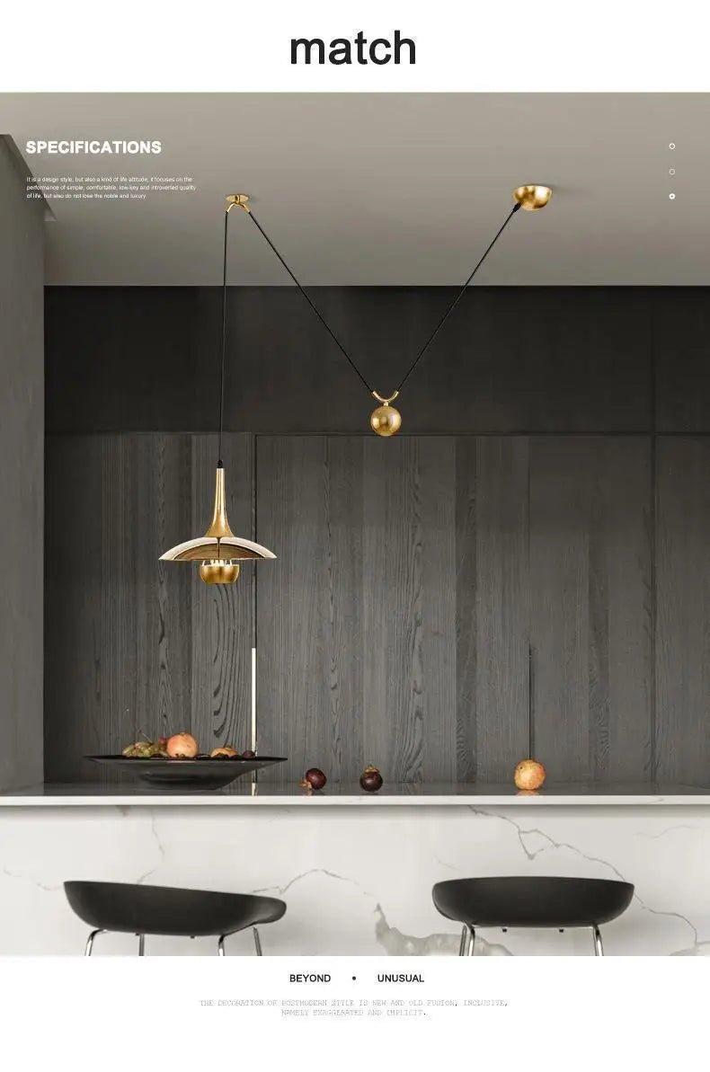 Modern Flying-Saucer Pulley Pendant Light - Hans Lumiere