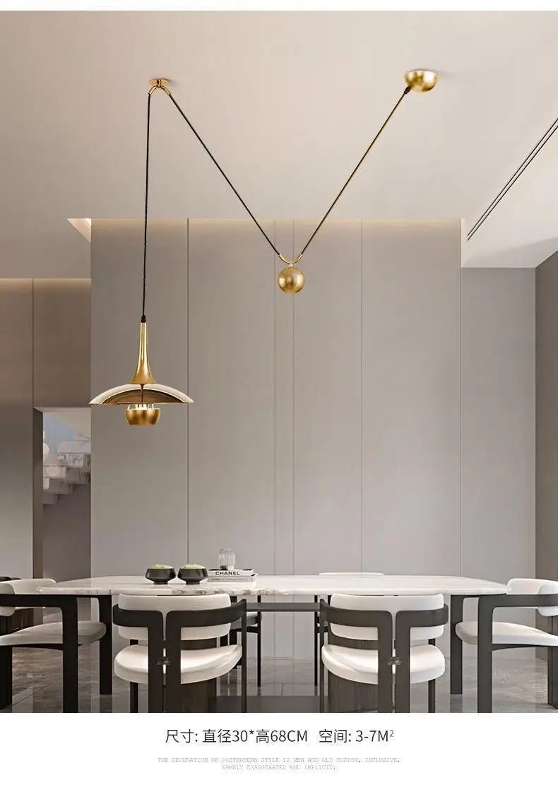 Modern Flying-Saucer Pulley Pendant Light - Hans Lumiere