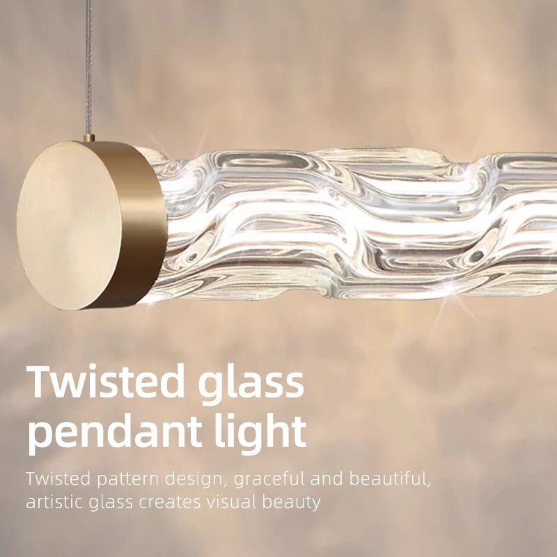 Modern Glass Linear Pendant Light for Kitchen Island and Dining Room - Hans Lumiere