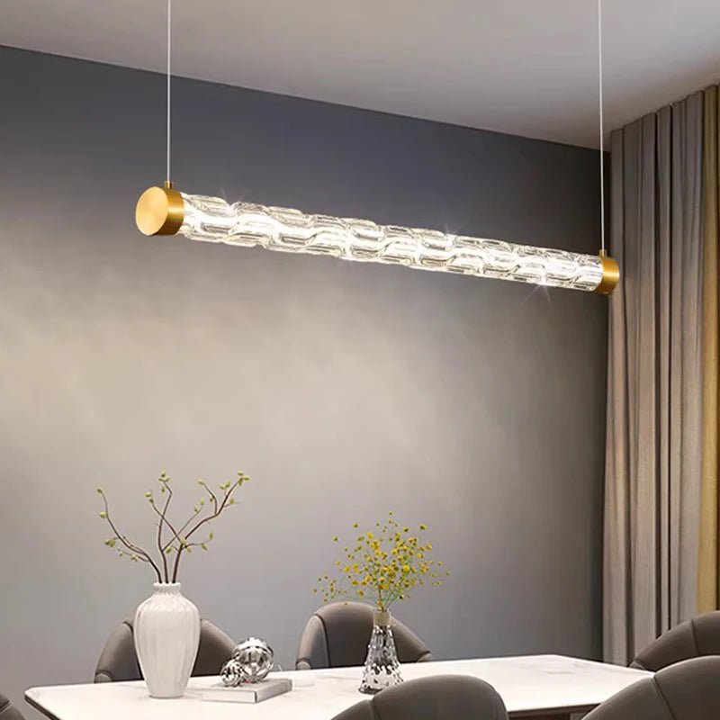 Modern Glass Linear Pendant Light for Kitchen Island and Dining Room - Hans Lumiere