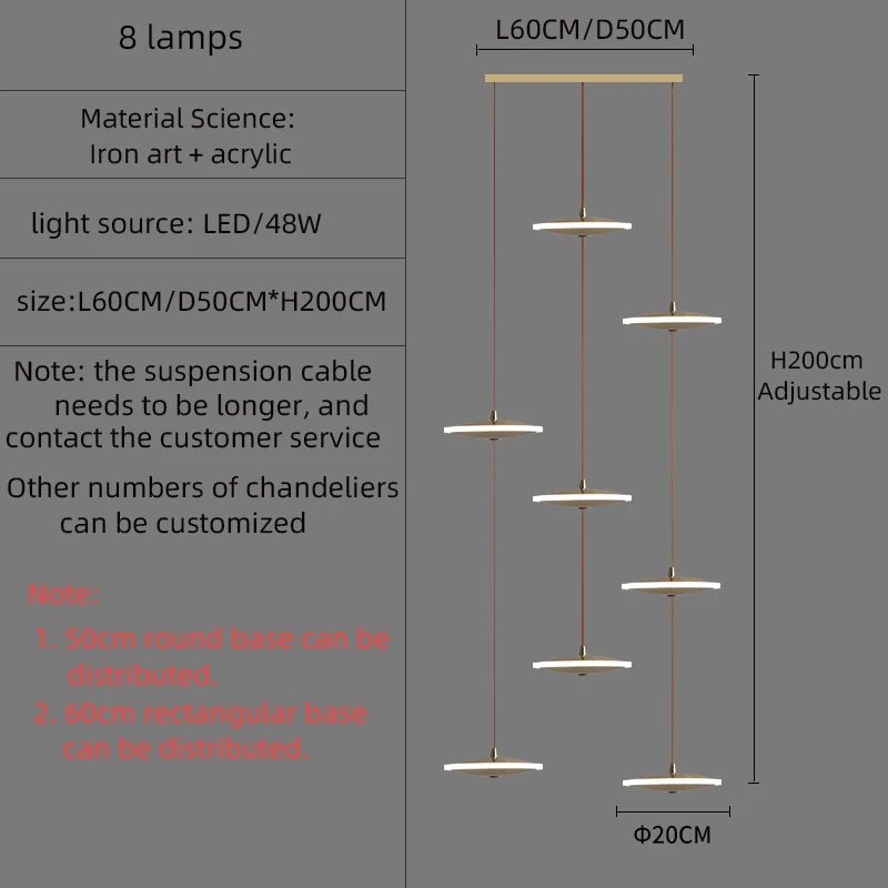 Modern Golden Round Hanging Crystal LED Chandelier - Hans Lumiere