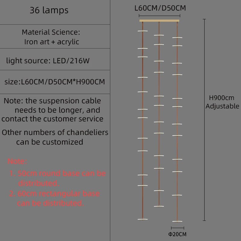 Modern Golden Round Hanging Crystal LED Chandelier - Hans Lumiere