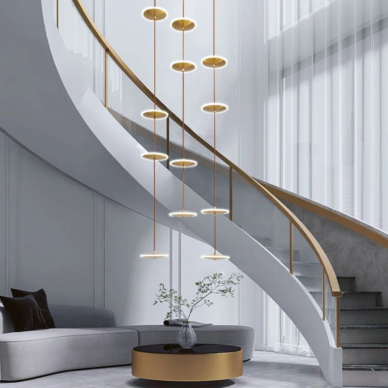 Modern Golden Round Hanging Crystal LED Chandelier - Hans Lumiere