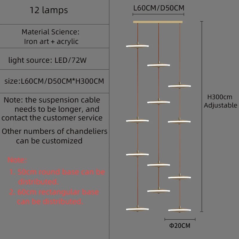 Modern Golden Round Hanging Crystal LED Chandelier - Hans Lumiere