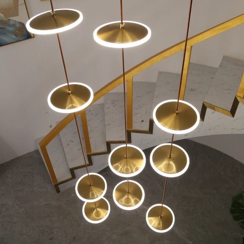 Modern Golden Round Hanging Crystal LED Chandelier - Hans Lumiere