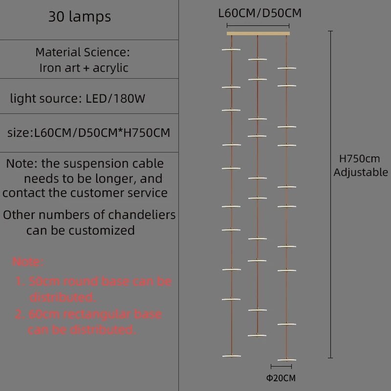 Modern Golden Round Hanging Crystal LED Chandelier - Hans Lumiere