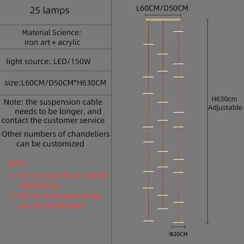 Modern Golden Round Hanging Crystal LED Chandelier - Hans Lumiere