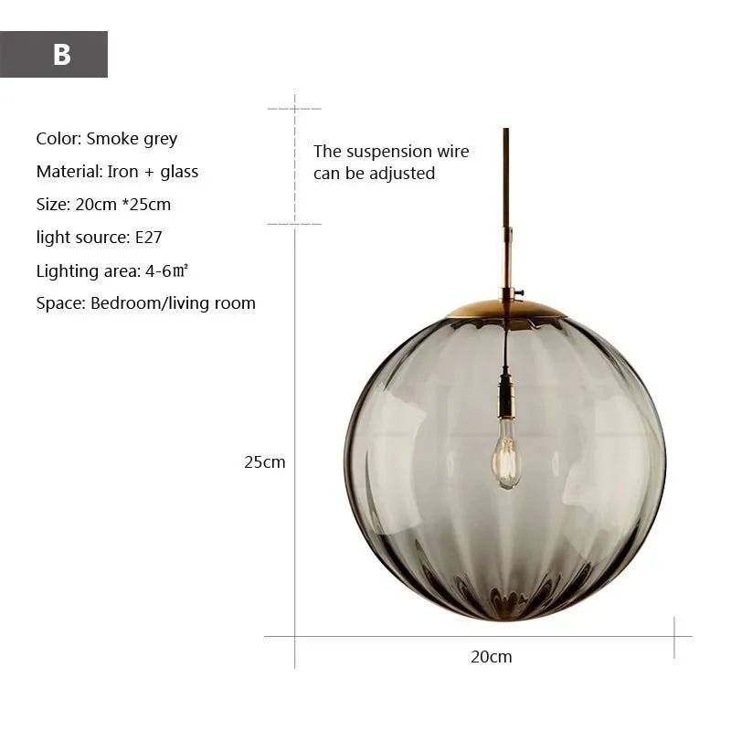 Modern Hanging Loft Glass Luster LED Pendant Light - Hans Lumiere