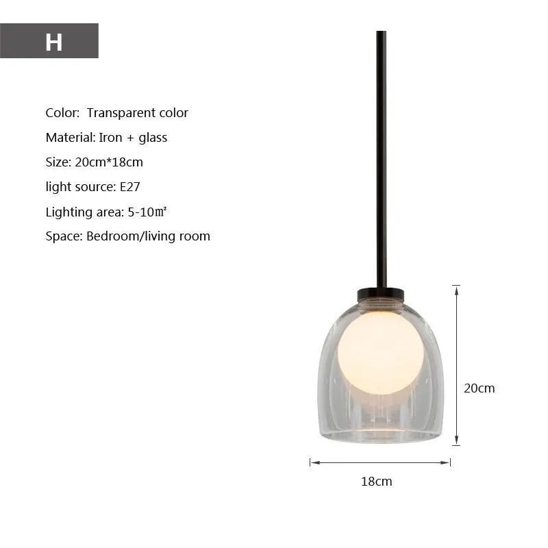 Modern Hanging Loft Glass Luster LED Pendant Light - Hans Lumiere