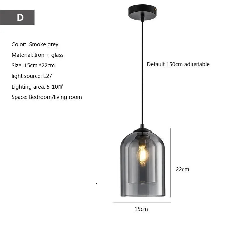 Modern Hanging Loft Glass Luster LED Pendant Light - Hans Lumiere