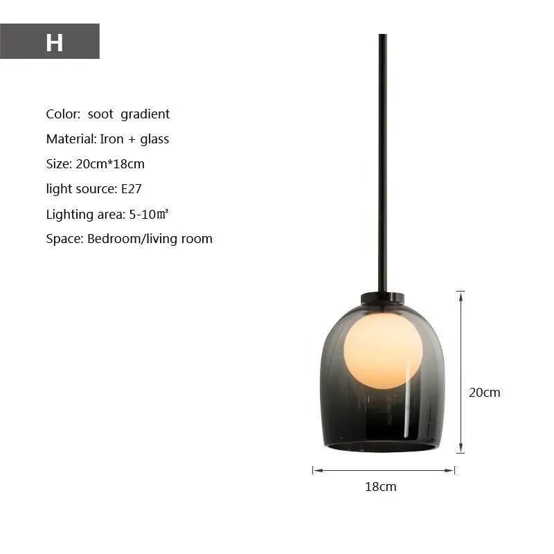 Modern Hanging Loft Glass Luster LED Pendant Light - Hans Lumiere