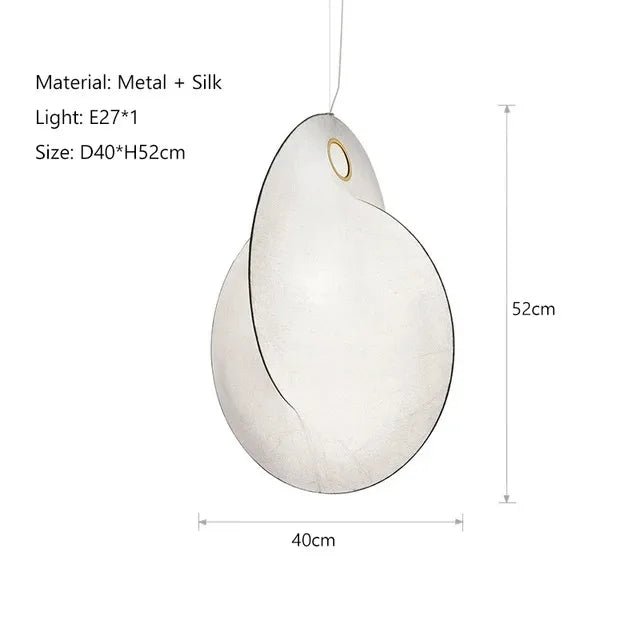 Modern Japanese Style Wabi Sabi Silk LED Pendant Lamp - Hans Lumiere