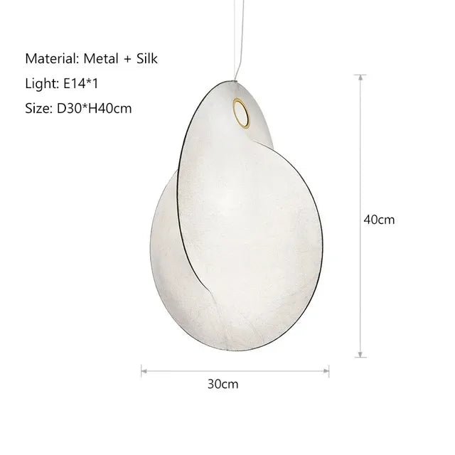 Modern Japanese Style Wabi Sabi Silk LED Pendant Lamp - Hans Lumiere