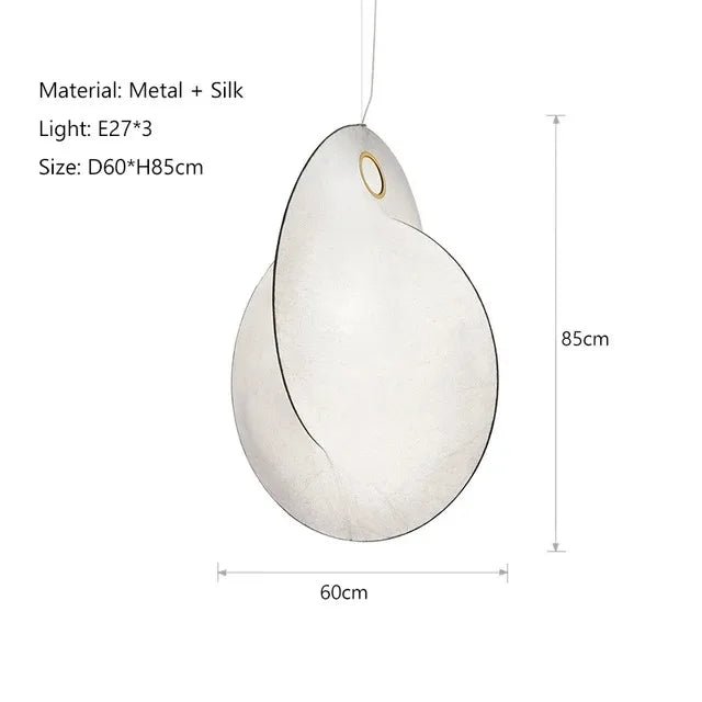 Modern Japanese Style Wabi Sabi Silk LED Pendant Lamp - Hans Lumiere