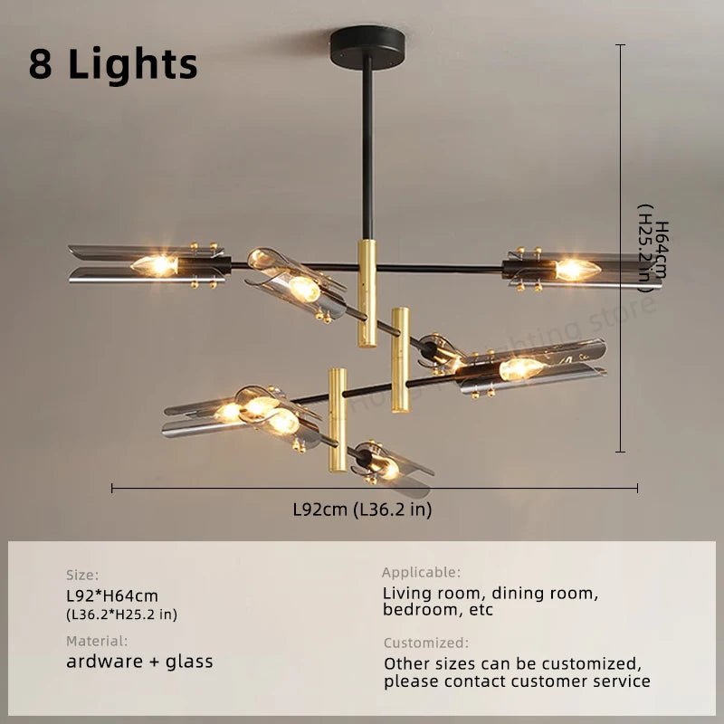 Modern LED Glass Chandelier for Living Room, Dining and Kitchen Island - Hans Lumiere