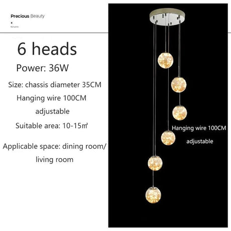 Modern LED Glass Chandelier Luxury Pendant Light 12 - 30 Heads - Hans Lumiere