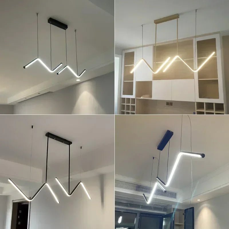 Modern LED Pendant Light Luxury Strip Lamp - Hans Lumiere