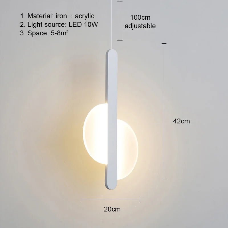 Modern LED Pendant Light – Metal Hanging Lamp for Living Room & Bedroom - Hans Lumiere