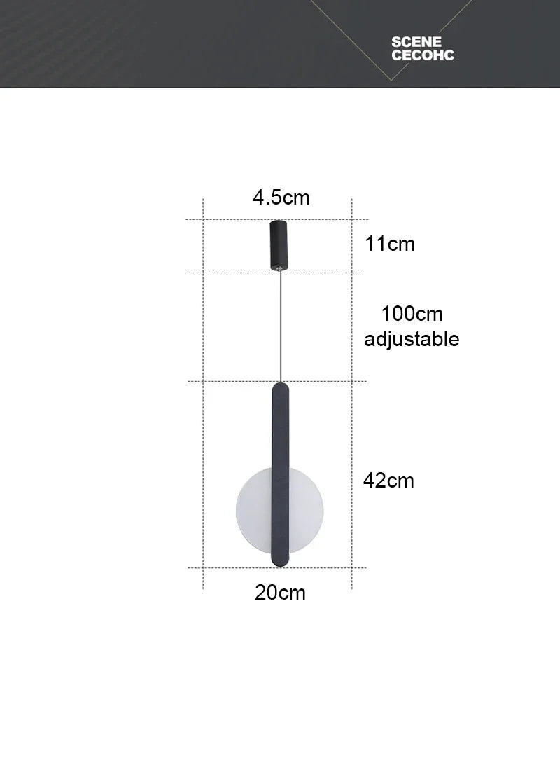 Modern LED Pendant Light – Metal Hanging Lamp for Living Room & Bedroom - Hans Lumiere