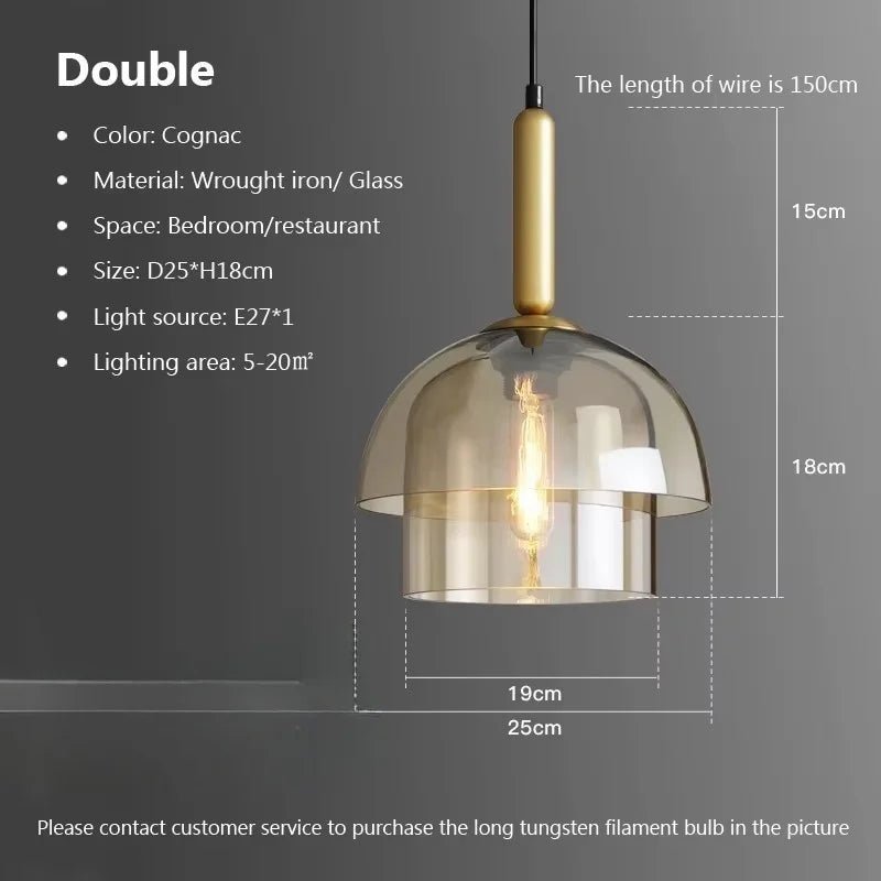 Modern LED Vintage Art Champagne Glass Pendant Lamp - Hans Lumiere