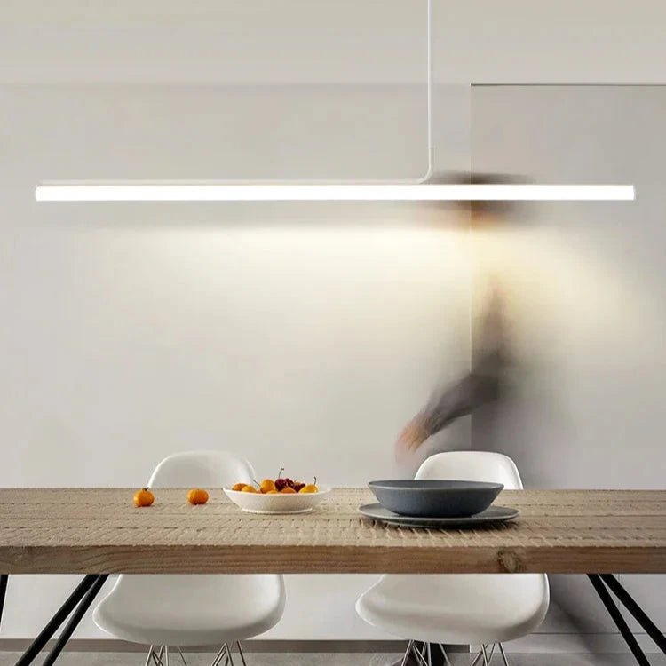 Modern Long Tube Dimmable Black LED Pendant Light - Hans Lumiere