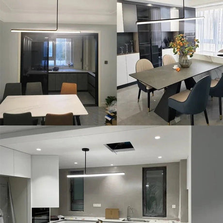 Modern Long Tube Dimmable Black LED Pendant Light - Hans Lumiere