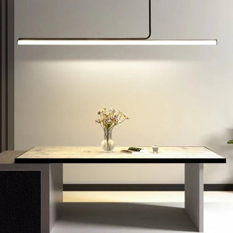 Modern Long Tube Dimmable Black LED Pendant Light - Hans Lumiere