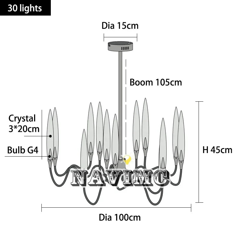 Modern Luxury LED Crystal Chandelier - Hans Lumiere
