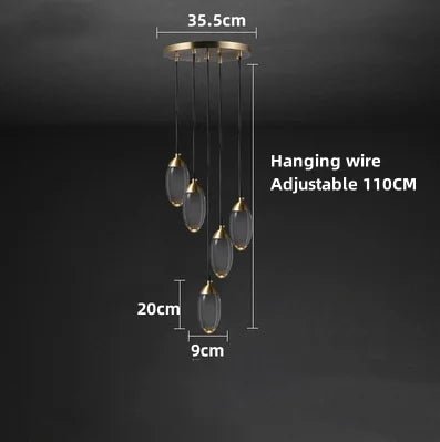 Modern Minimalist LED All Copper Chandelier - Hans Lumiere