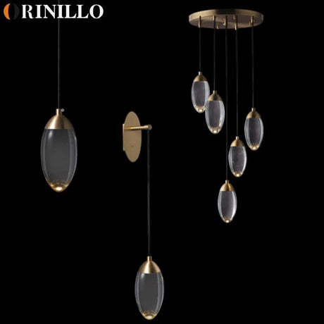 Modern Minimalist LED All Copper Chandelier - Hans Lumiere