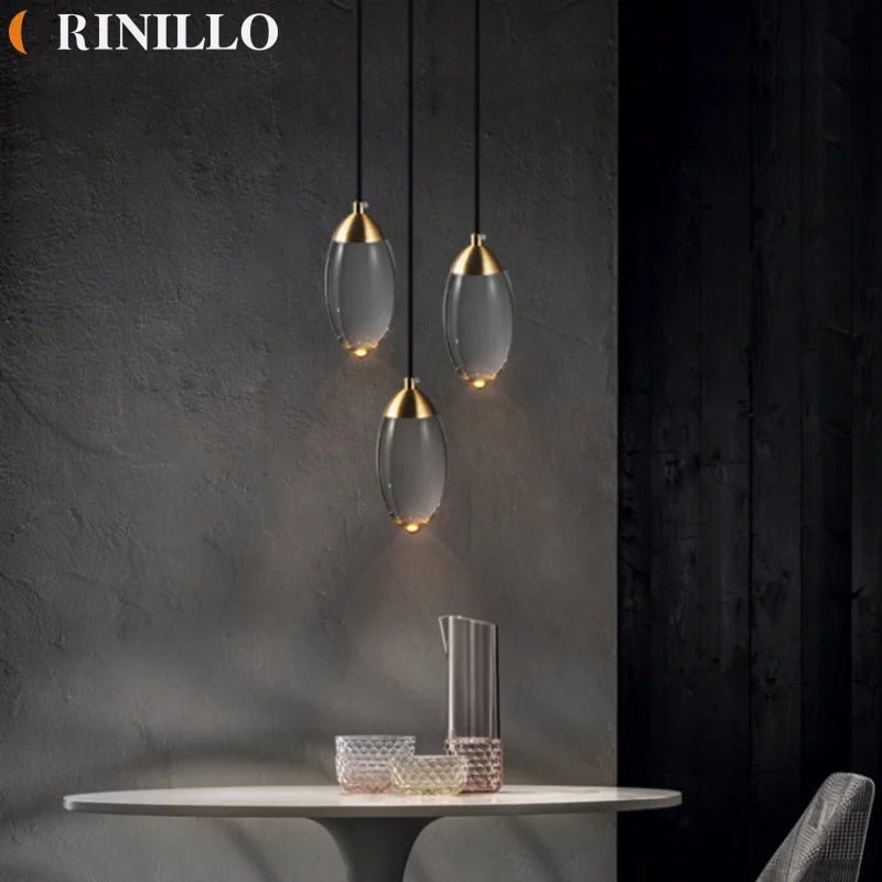 Modern Minimalist LED All Copper Chandelier - Hans Lumiere