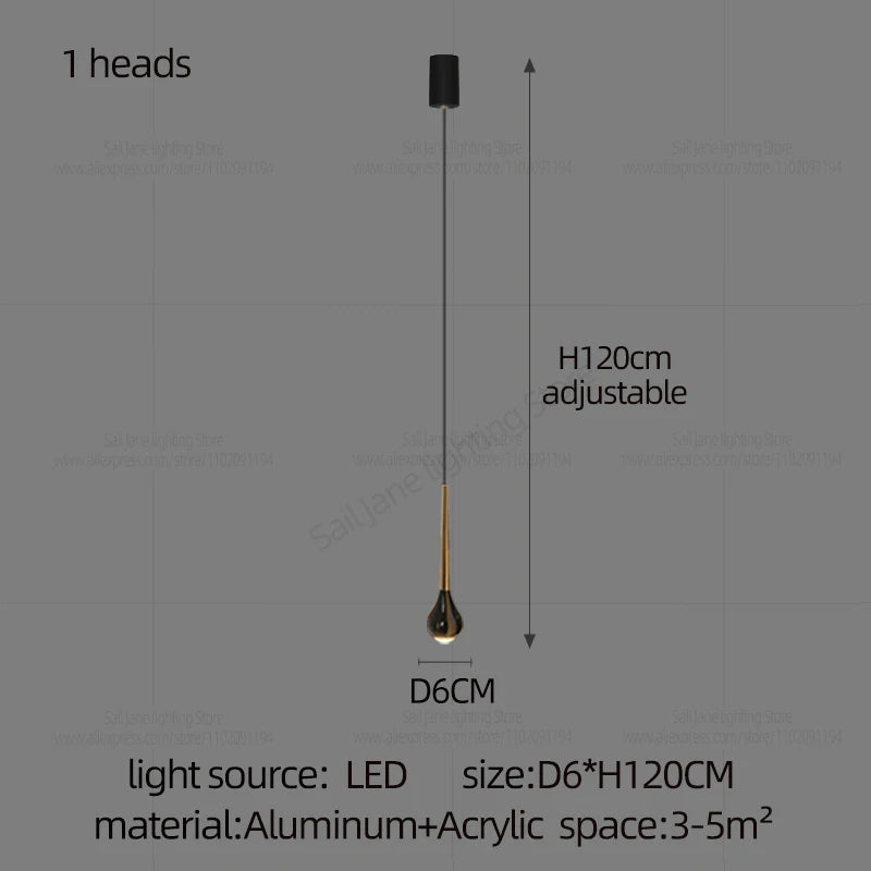 Modern Minimalist Staircase LED Chandelier - Hans Lumiere