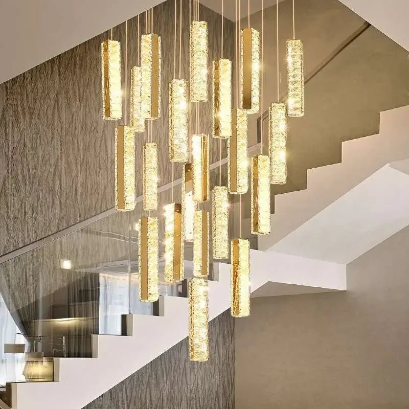 Modern Nordic Luxury Golden Silver Crystal LED Chandelier - Hans Lumiere