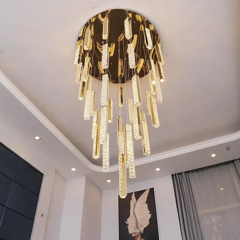 Modern Nordic Luxury Golden Silver Crystal LED Chandelier - Hans Lumiere