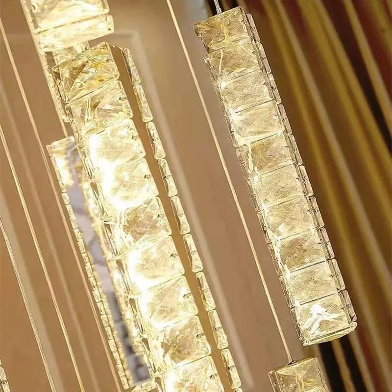 Modern Nordic Luxury Golden Silver Crystal LED Chandelier - Hans Lumiere