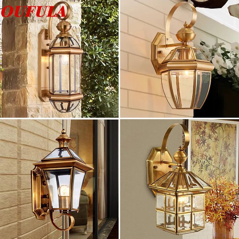 Modern Outdoor Brass Copper Wall Sconce - Hans Lumiere